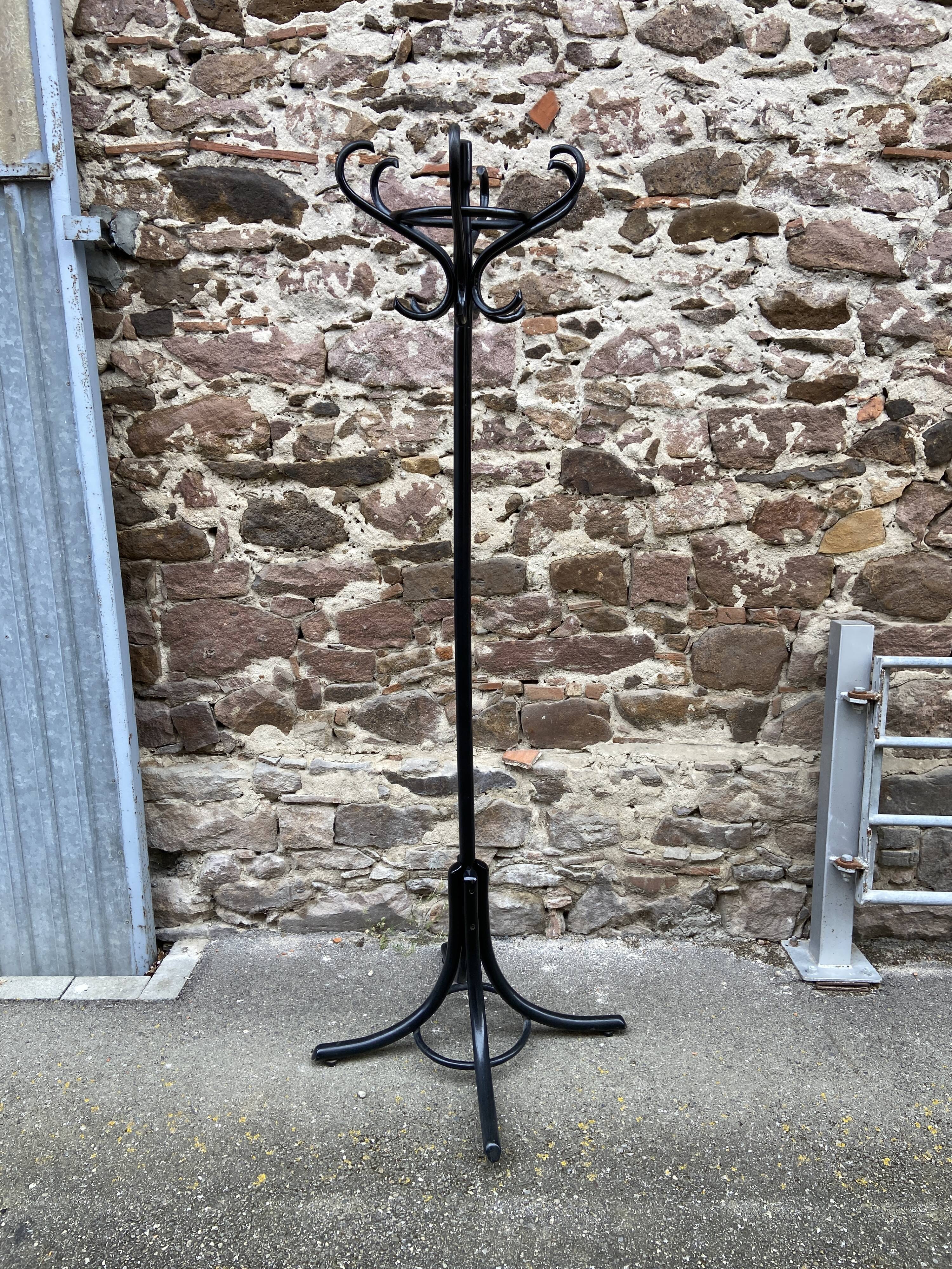 Antique French Art Deco Parrot Coat Rack Curved Wood