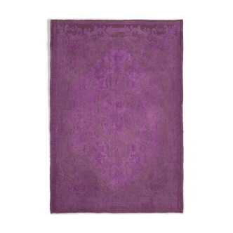 Kilim violet moldave vintage fait à la main 207 cm x 295 cm - 23278