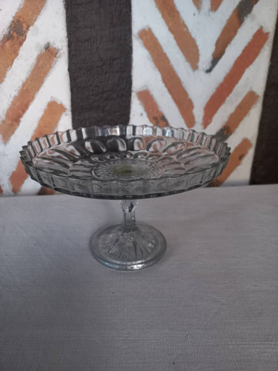 Glass fruit compote dish