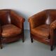Vintage Dutch cognac coloured leather club chair, set of 2