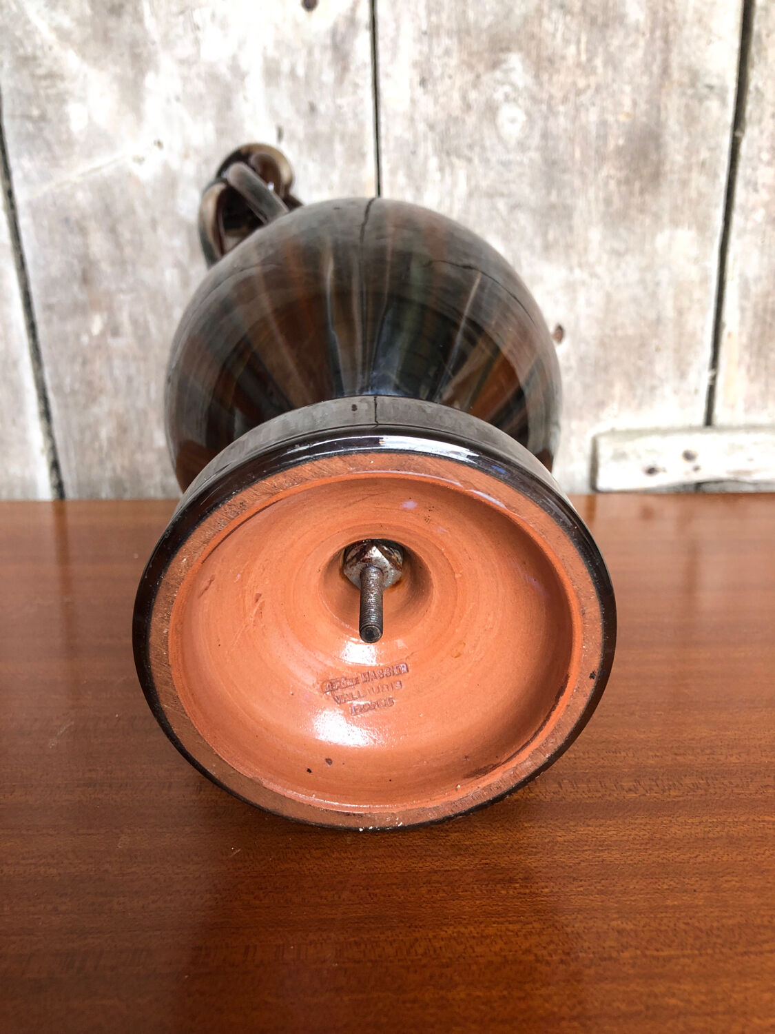 baluster vase jérôme massier de vallauris glazed terracotta