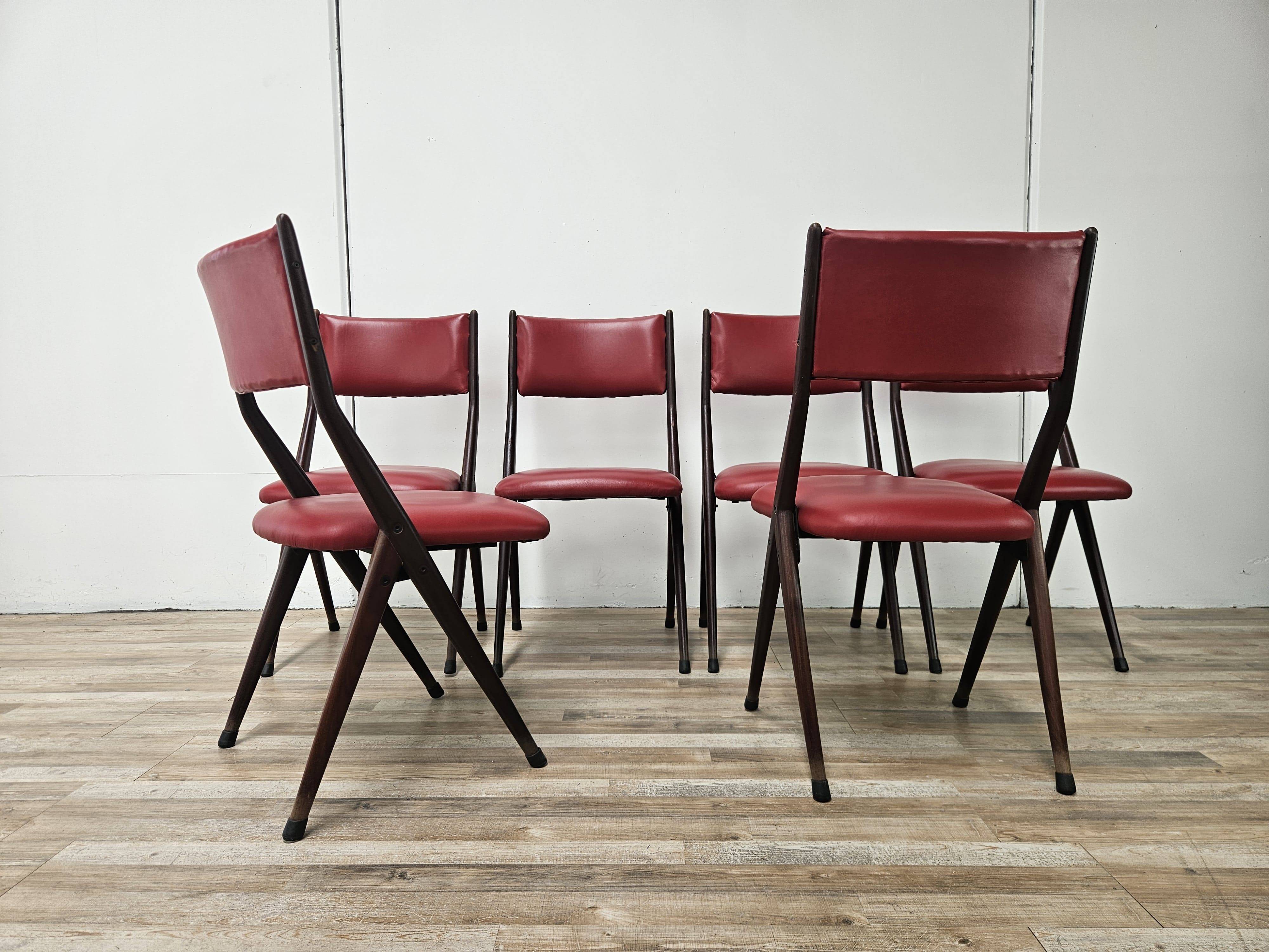 Six chairs by Gaetano and Alessandro Besana, 1960