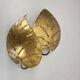Golden metal "monstera" leaf wall light sconce, france, 1970s