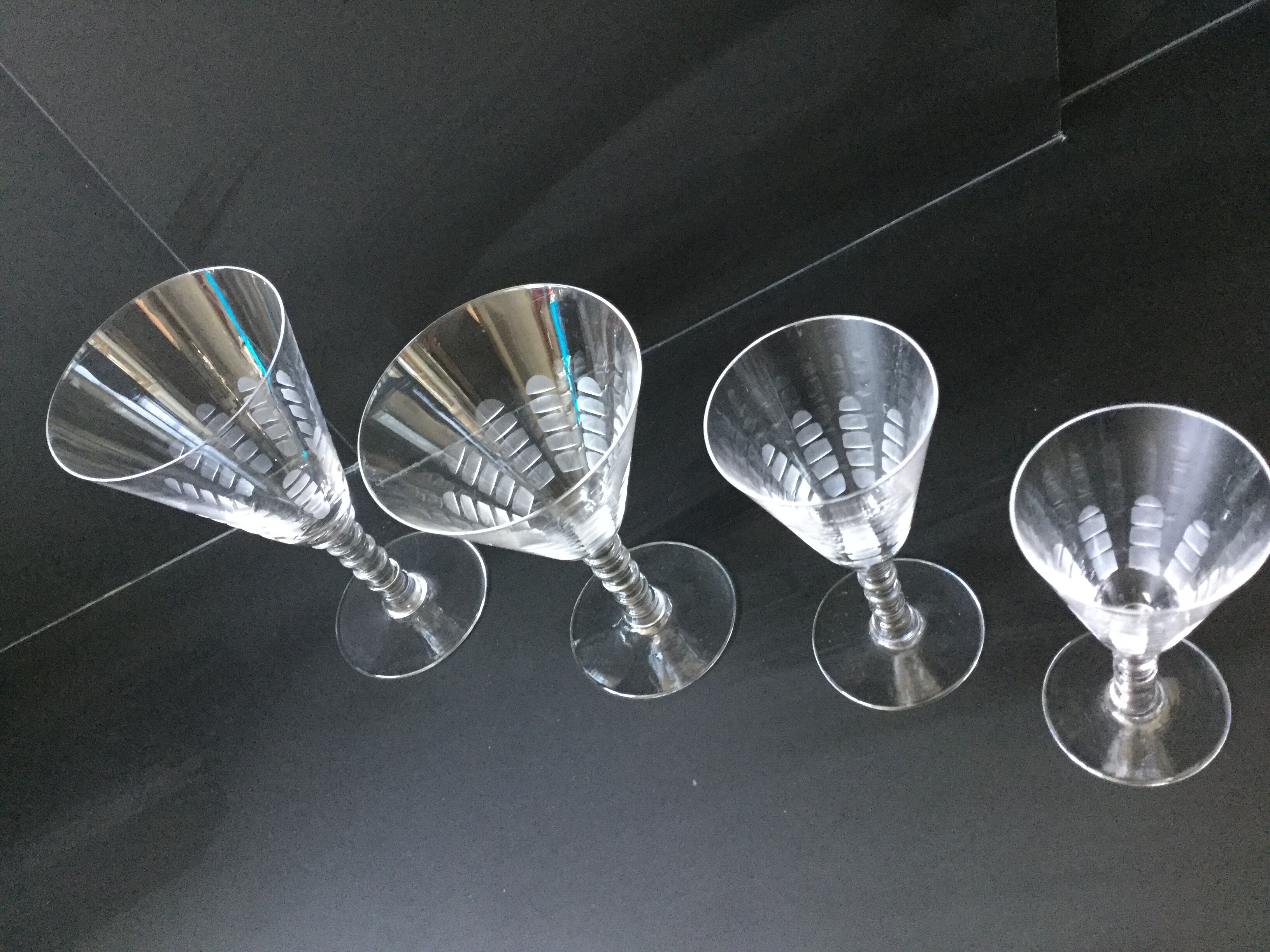 Art deco palm glass