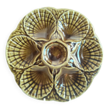 Vintage French majolica oyster plate from Sarreguemines
