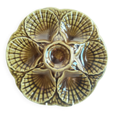 Vintage French majolica oyster plate from Sarreguemines
