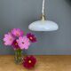Vintage lampshade pendant light in blue opaline