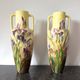 Pair of majestic Art Nouveau Vallauris vases by P. Perret