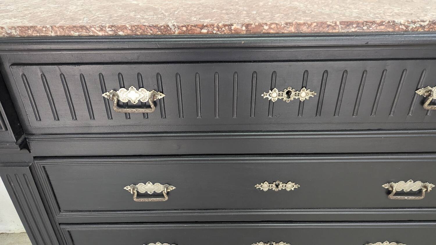 19th-19th Century Chest of Drawers with Shabby Patina