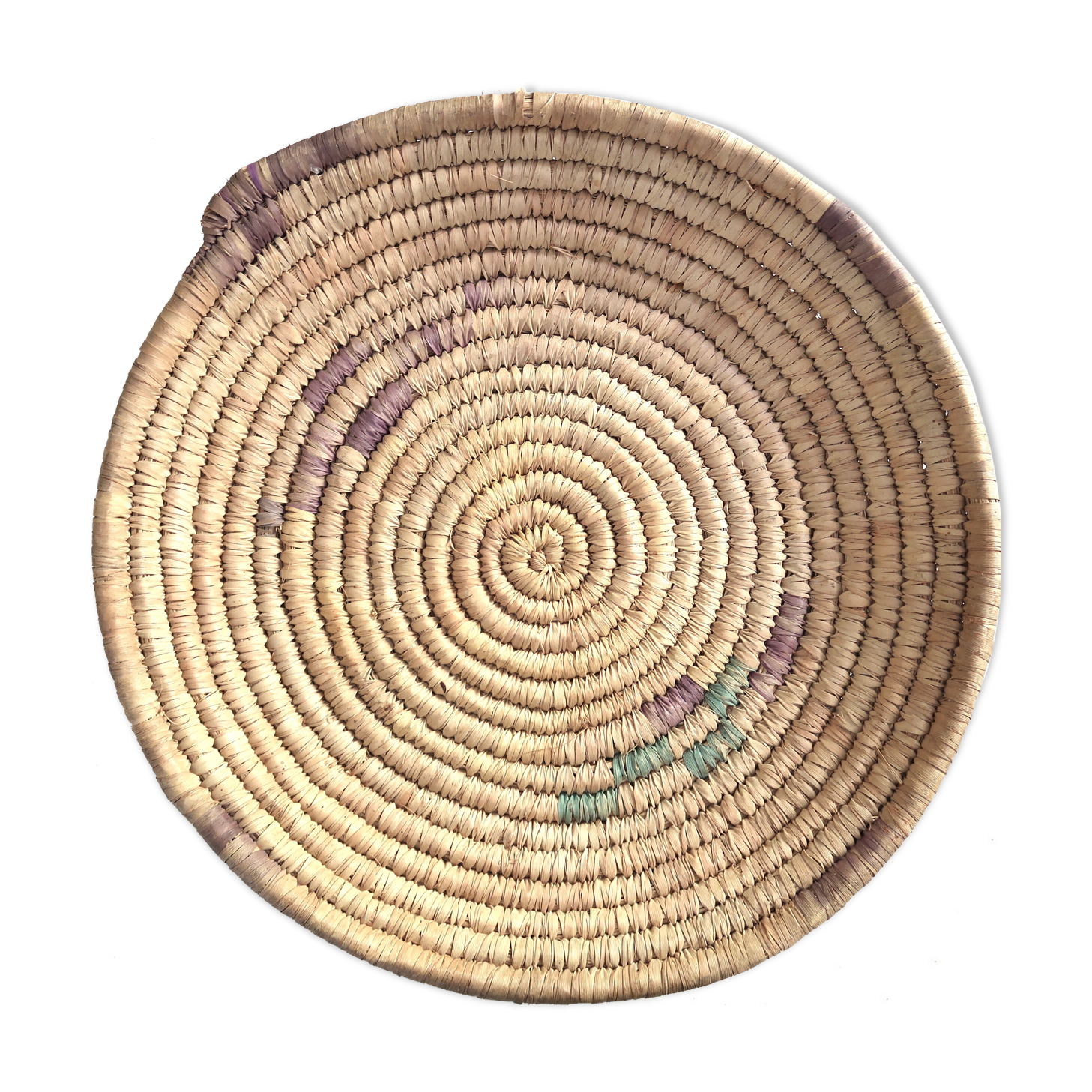 Braided round ethnic tray or wall decoration