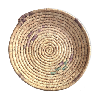 Braided round ethnic tray or wall decoration