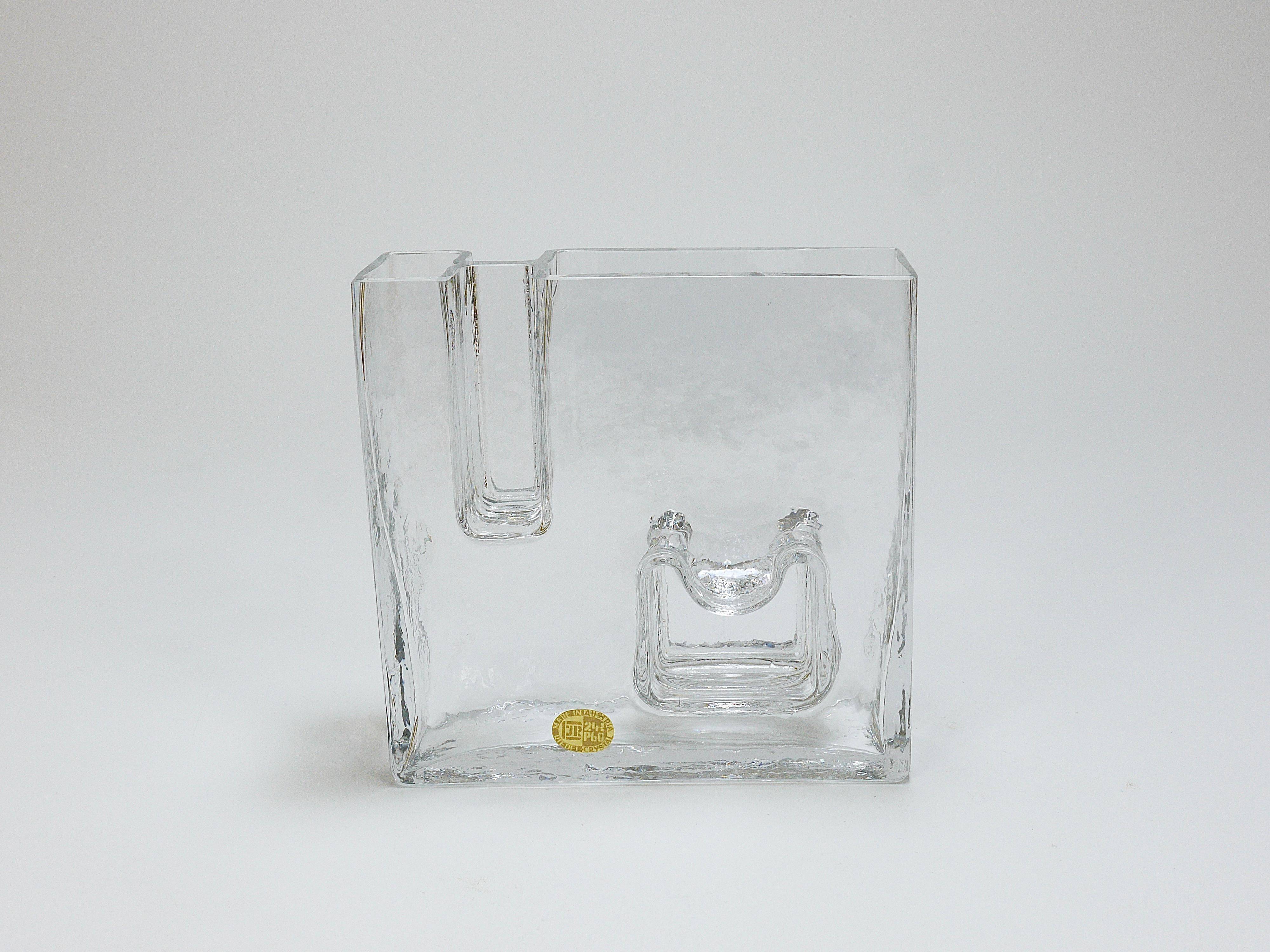 Ice Op Art glass vase by Claus Josef Riedel, Austria, 1970s