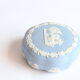 Wedgwood jasperware blue bonbonniere box, UK 1950s.
