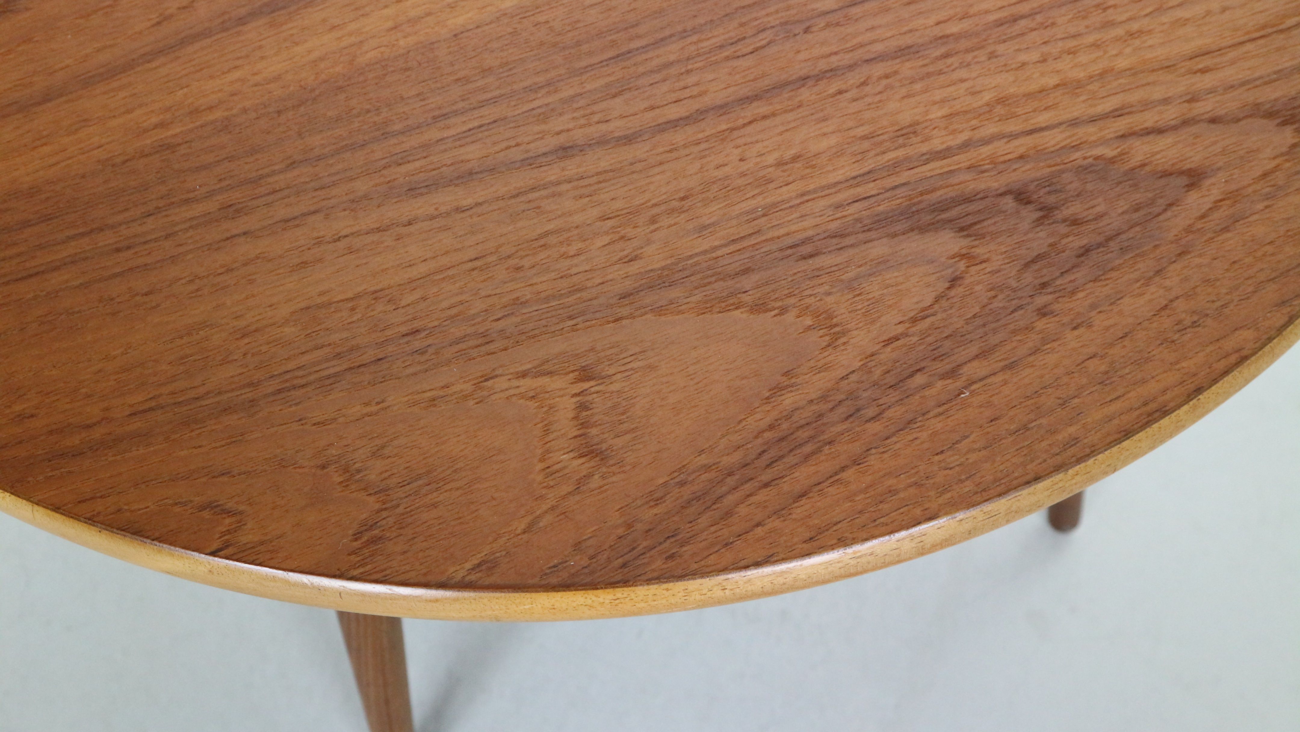 Scandinavian modern teak round coffee table, 1960's denmark
