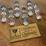 Set of 6 crystal knife rests