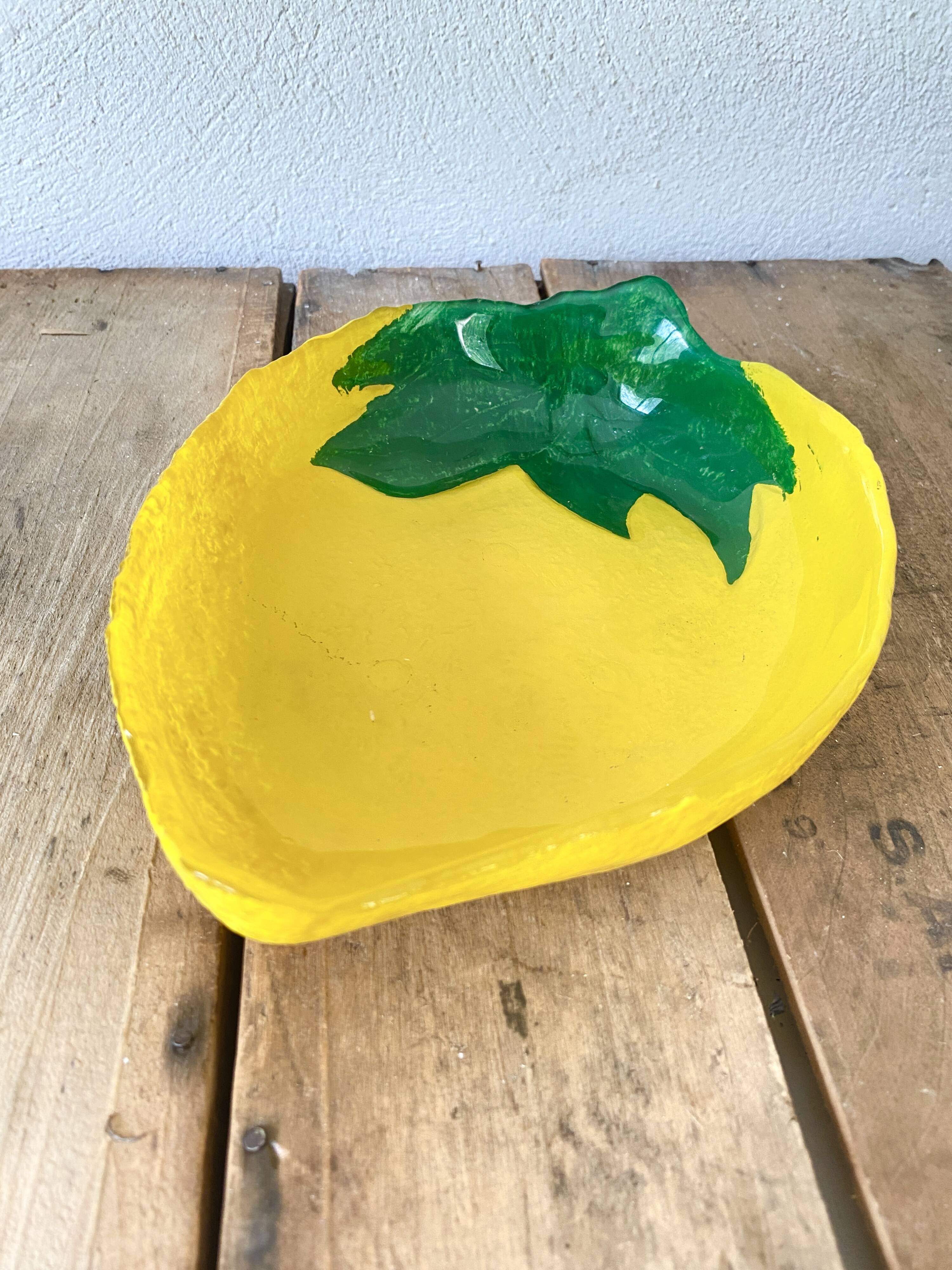 Painted glass dish “le citron”