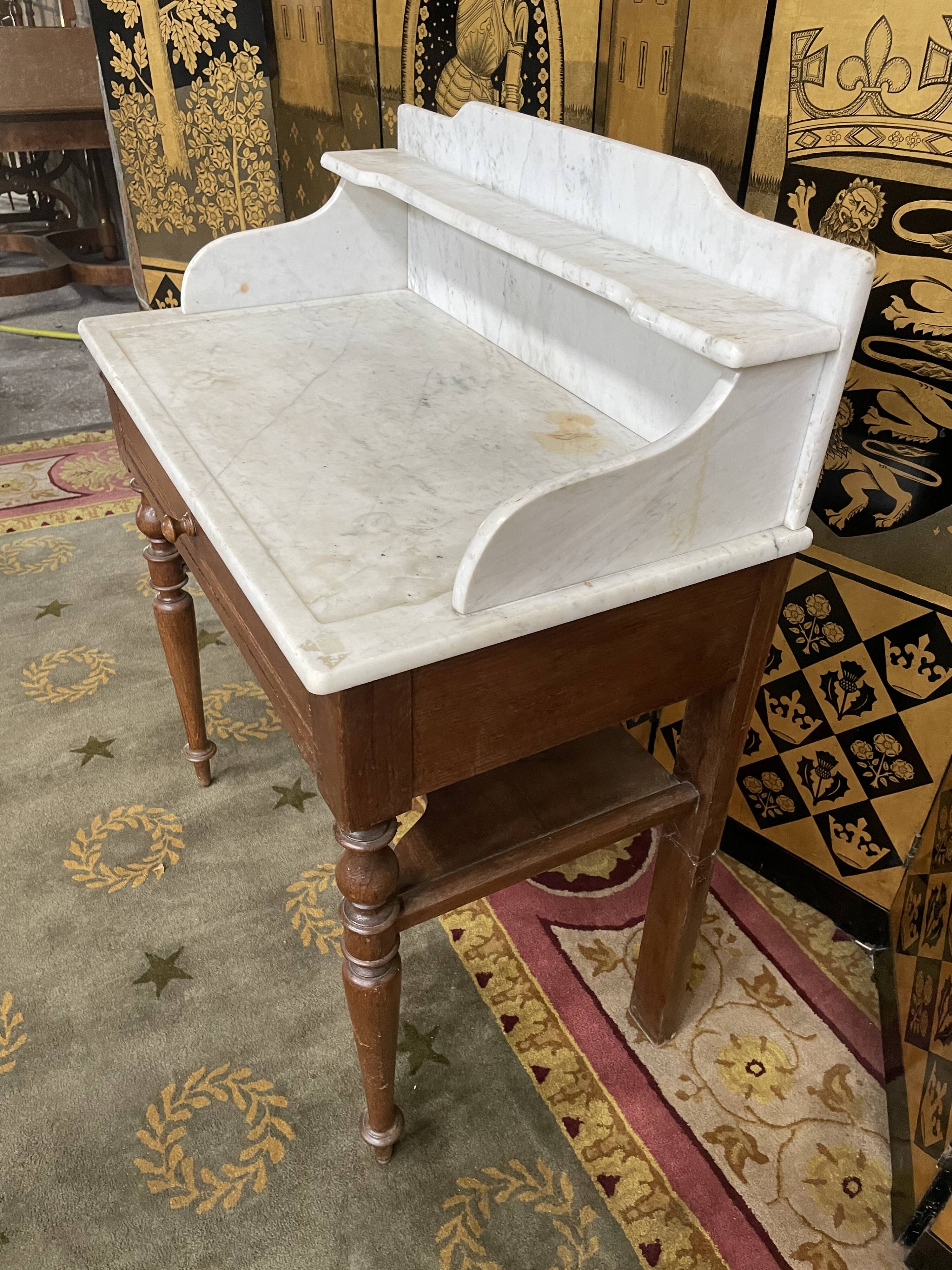 Toilet table - Dressing table Louis Philippe white marble