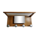 Portemanteau mural en aluminium et bois, 4 patères, de style art déco, 71 cm