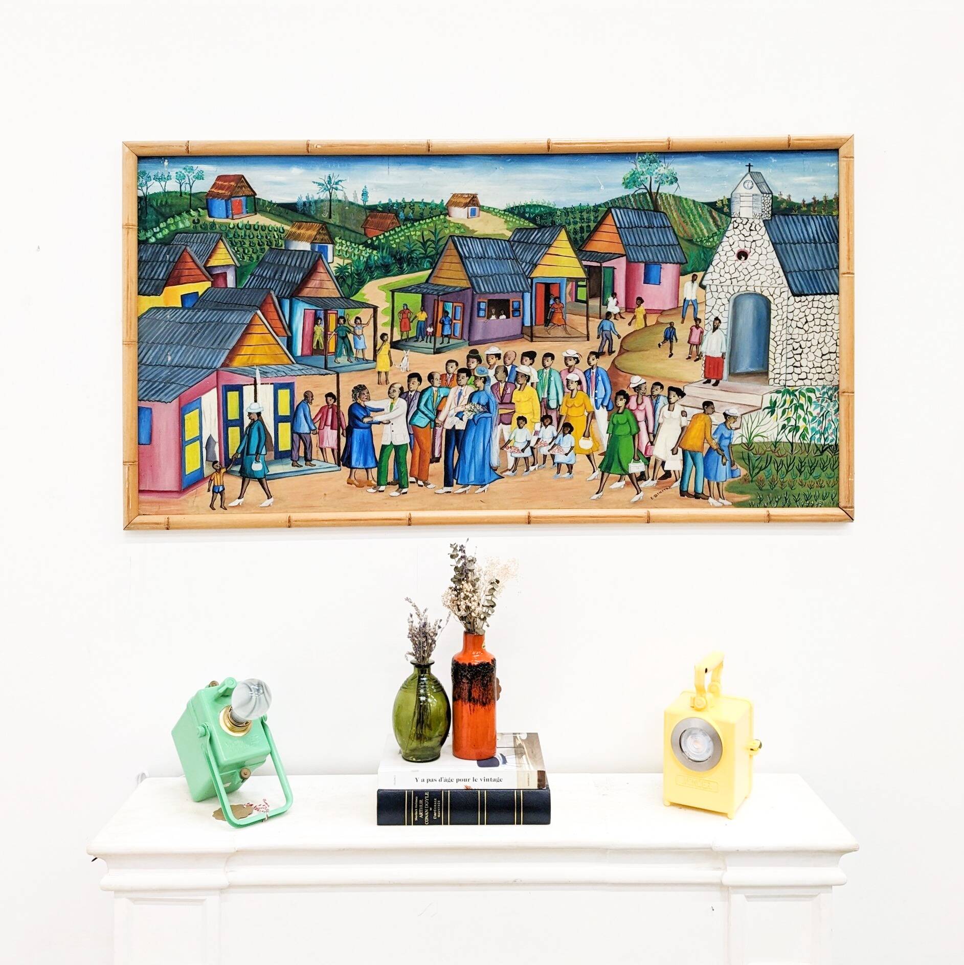 Vintage Naïve art painting