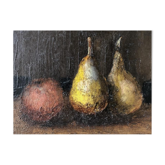 Still life painting with fruits by Jacques Voyet (1926-2010)