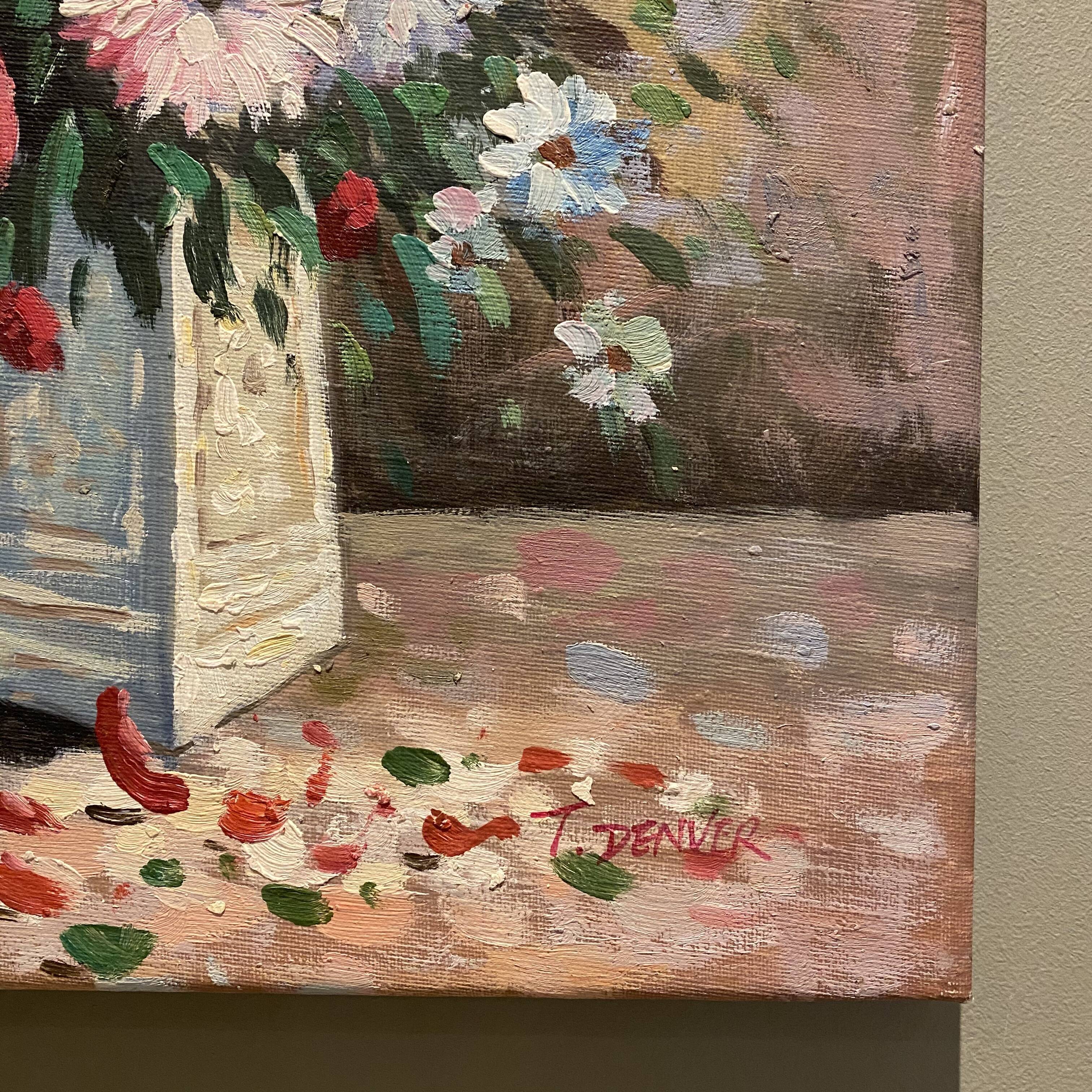 Painting bouquet of flowers signed by T. Denver