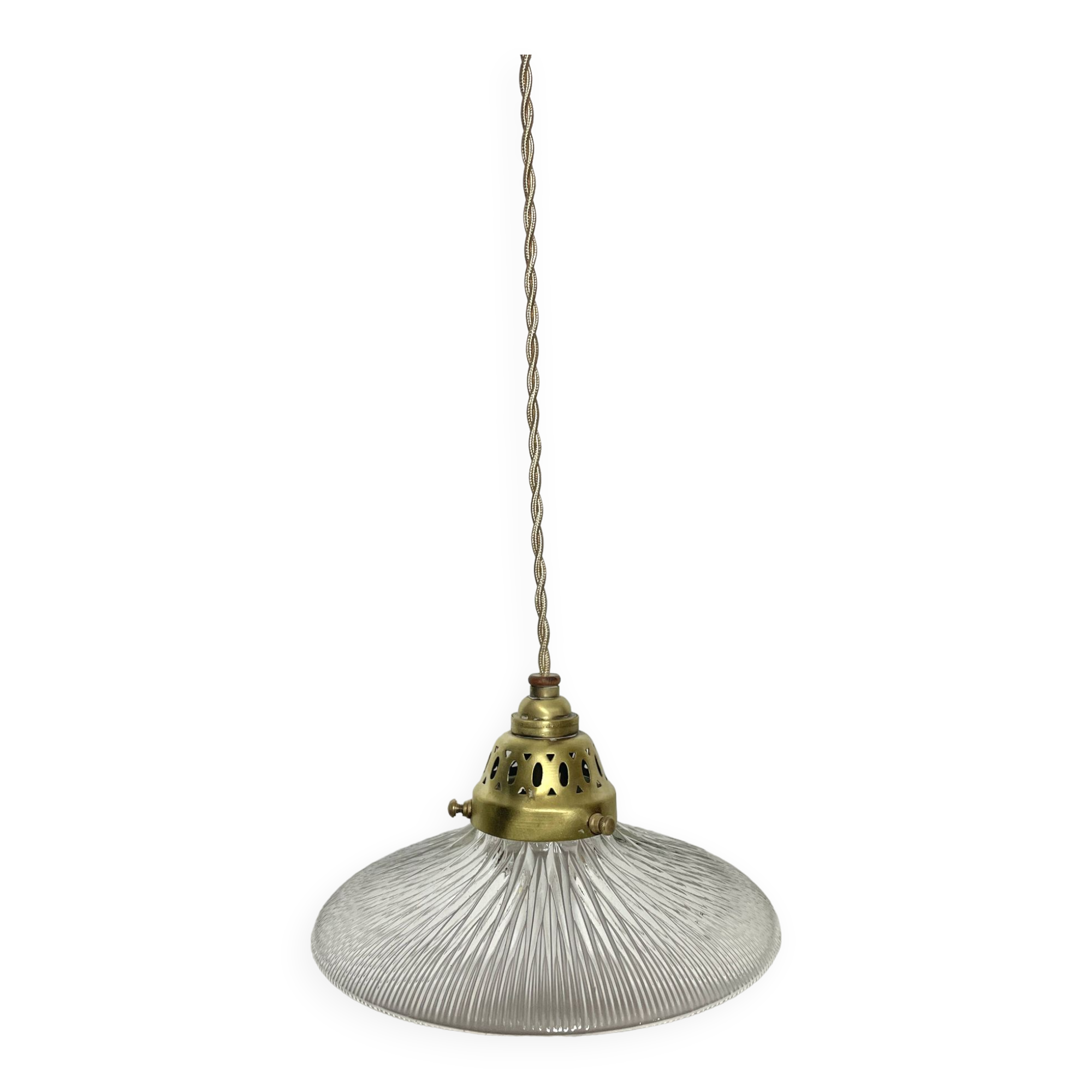 1950s glass pendant light