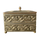 Metal jewelry box decorated with foliage and flowers art nouveau 1920