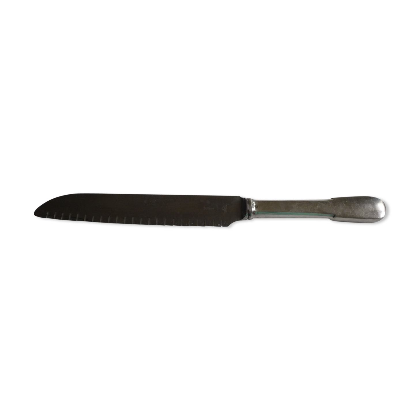Knife a silver metal bread stainless steel blade st medard