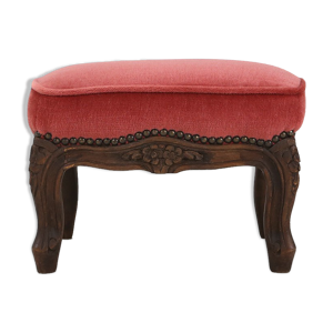 Tabouret en velours vintage années