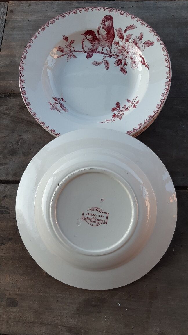 Set of 6 hollow plates Sarreguemines Favorite