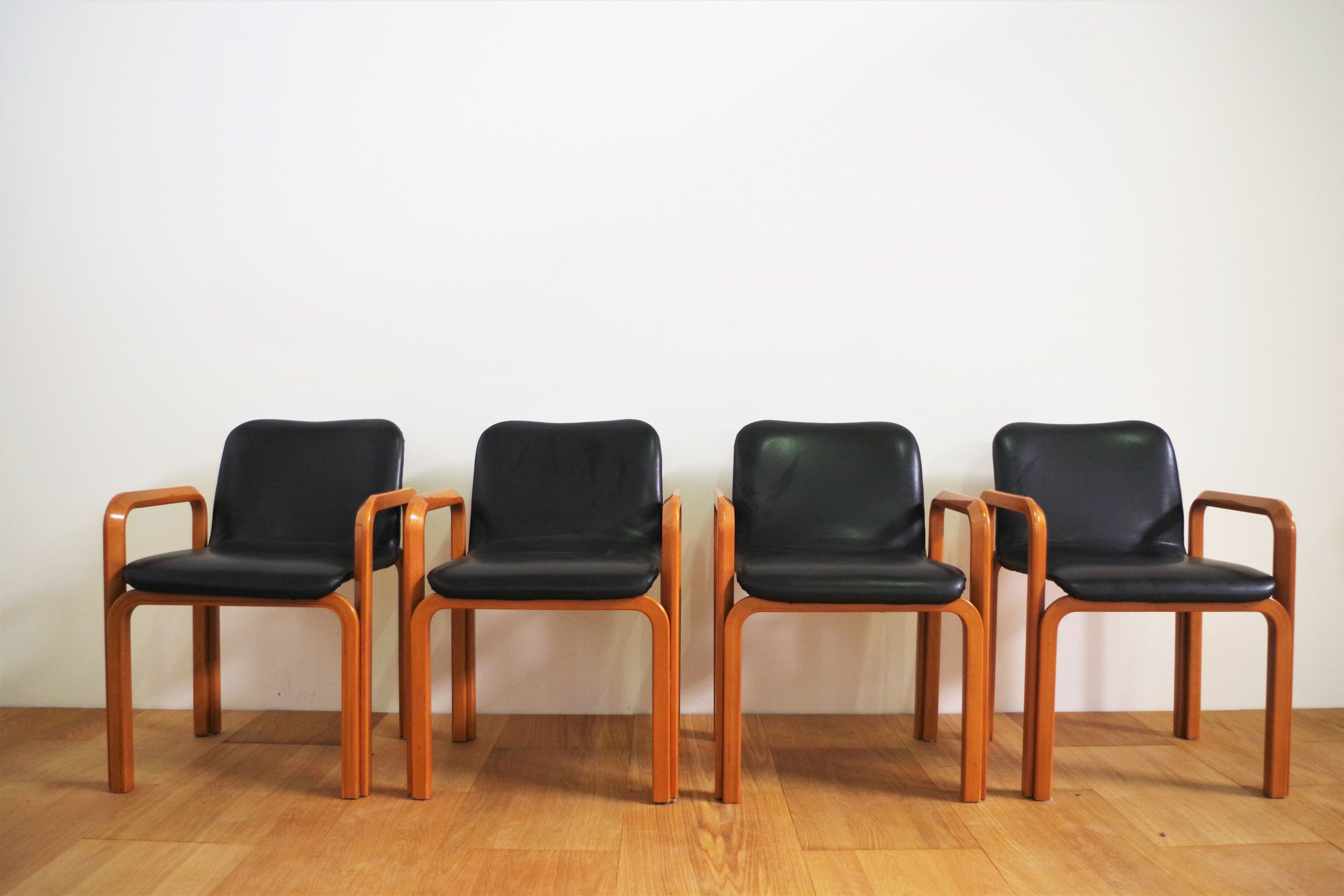 Chairs by pillini furniture, 1970s, set of 4