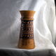 High arched vase, round hollow patterns and spikes, black and ocher seventies vibe - Bay Keramik - 70'
