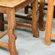 Set of 6 vintage solid oak high-back dining chairs – rustic European / Spanish revival