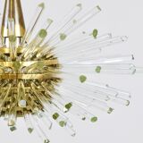 Lustre Bakalowits Miracle Sputnik en laiton avec tiges en verre cristal, années 1960