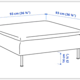 Pouf Footrest in white fabric model SÖDERHAMN IKEA.