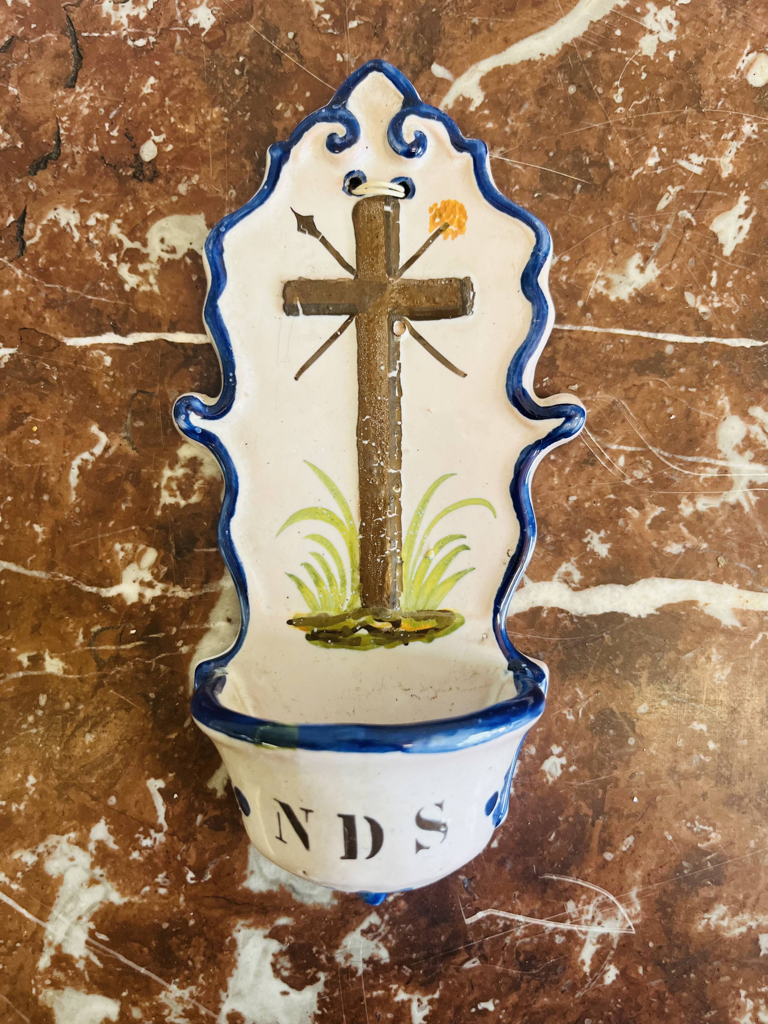 Old earthenware wall stoup – 20th century