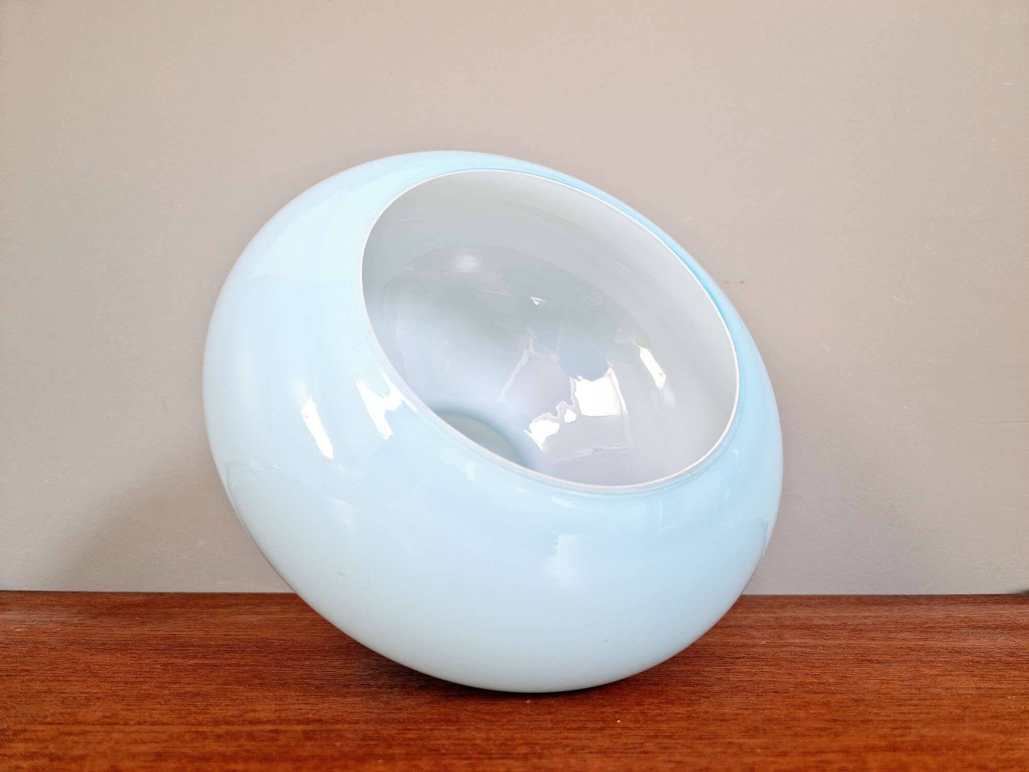 Space Age pendant light in blue opaline, Peill & Putzler, 1970
