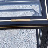 Side table end of sofa Pierre Vandel in metal and glass tops