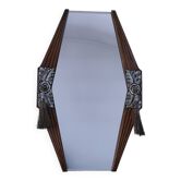 Miroir Art Déco en bois, stuc et passementerie