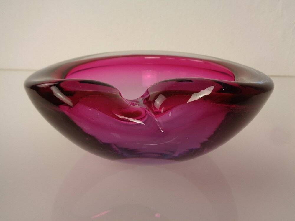 Sommerso Murano Glass Ashtray, Italy, 1960s