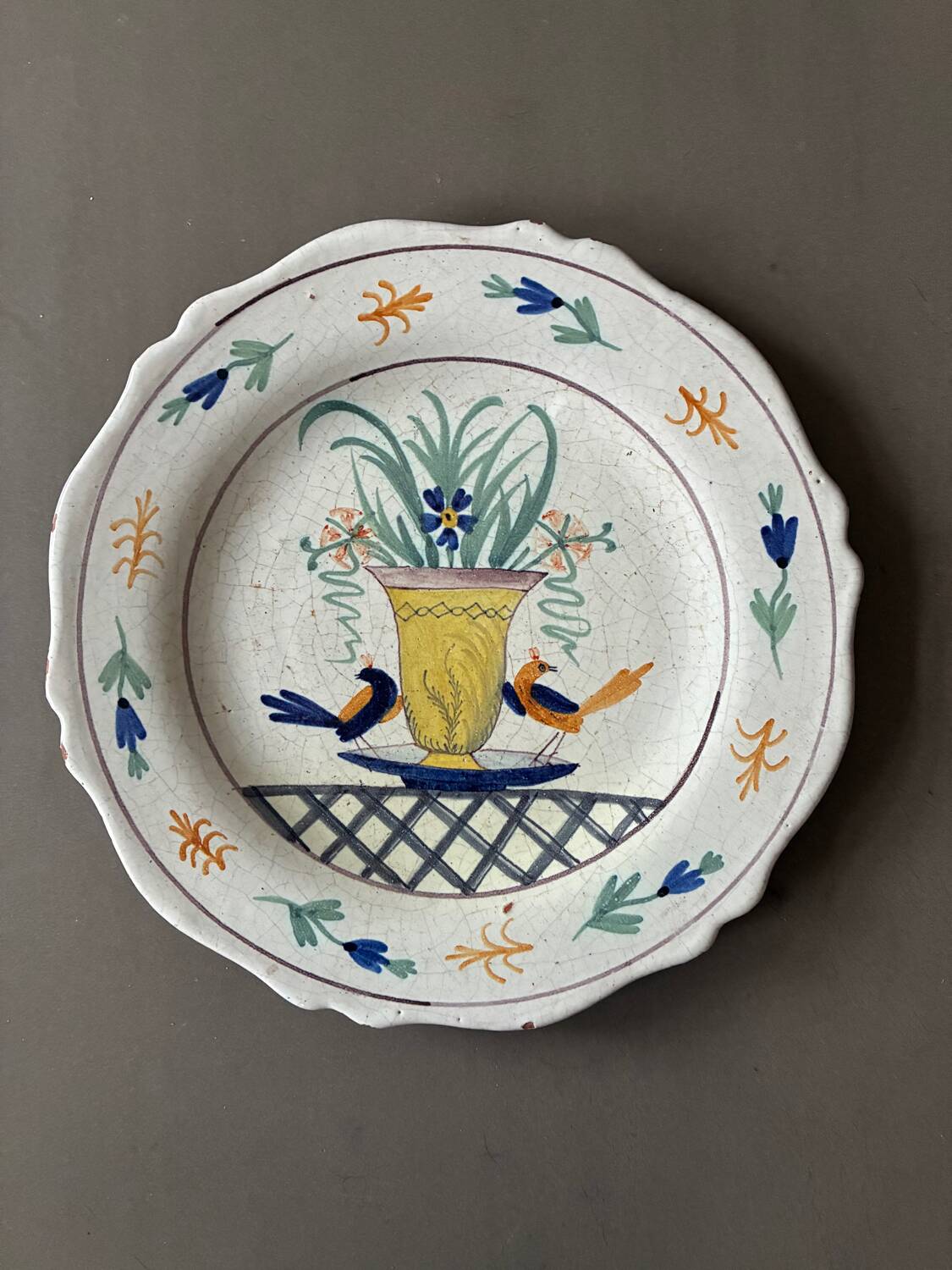 Wedding plate Nevers 18th century