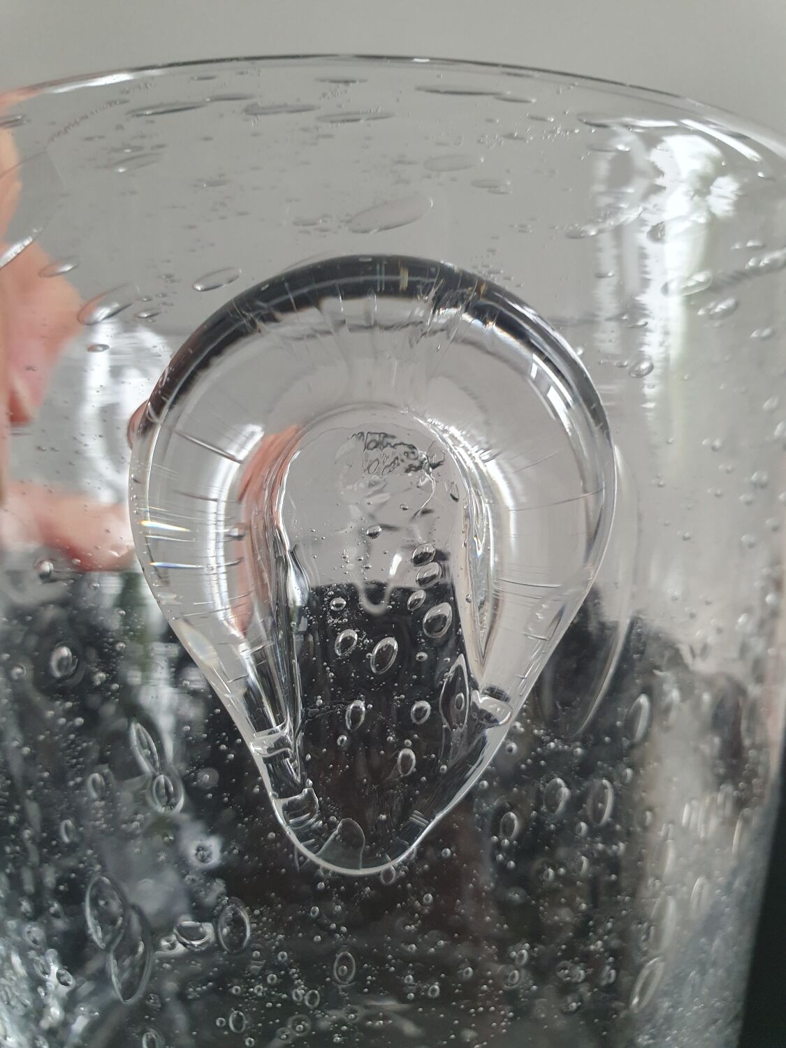 Bubbled glass ice bucket