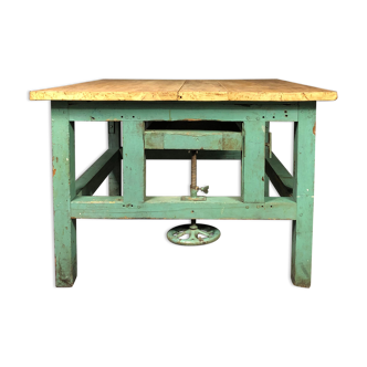 Old oak workshop table