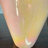 Iridescent pink ceramic vase from the 70s