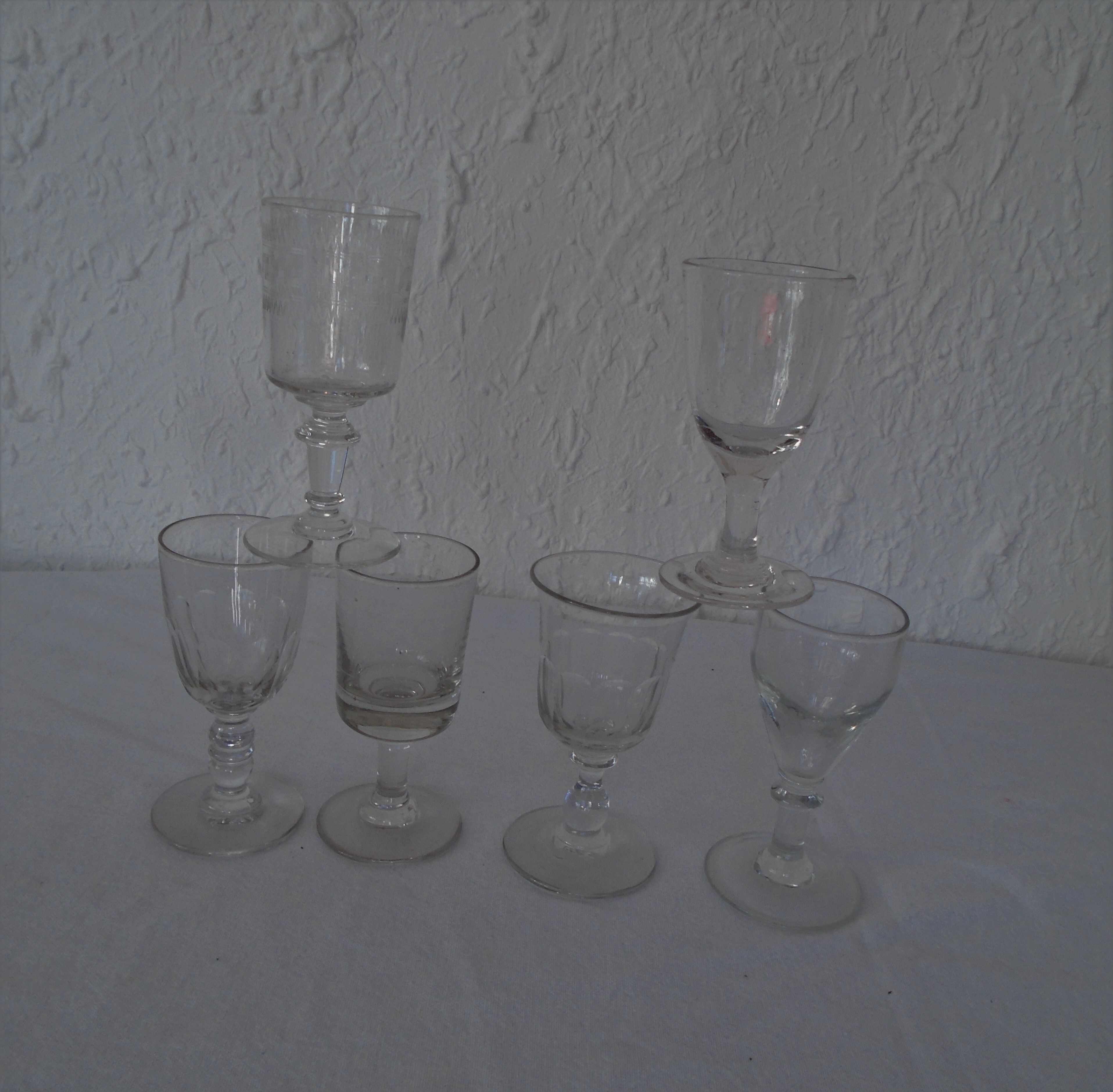 6 two verres all different bistrot alcool early 20th pv