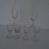 6 two verres all different bistrot alcool early 20th pv