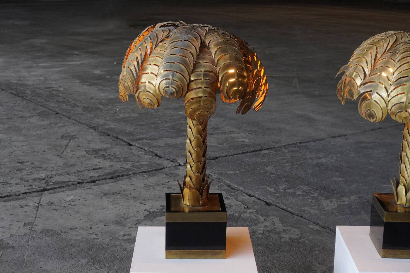 Pair of “Palmtree” table lamps by Christian Techoueyres for Maison Jansen, France 1970s