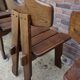 Dutch brutalist solid oak dining chairs, 1970s, set of 4