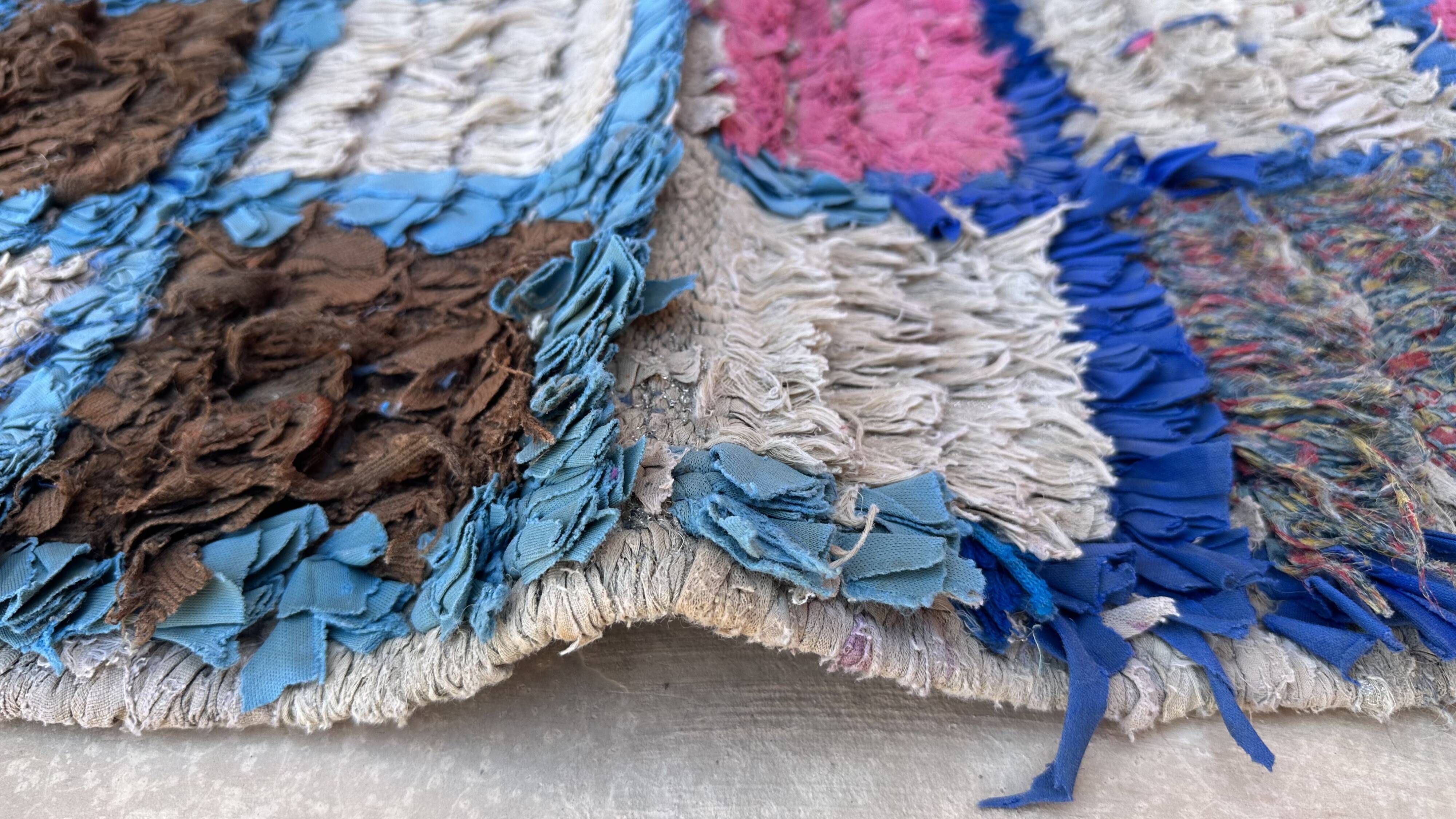 Moroccan Boucherouite Carpet - 112 x 176 cm