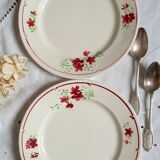 Old mismatched earthenware dessert plates